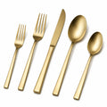 Besteckset 5-teilig aus Edelstahl Gold für 1 Person modernes Tischbesteck