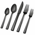 5-teiliges Besteckset aus Edelstahl Schwarz für den Esstisch modern