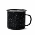 Emaillebecher 500 ml Schwarz Weiß gesprenkelt für Heißgetränke im Retro Stil