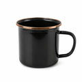 Emailletasse 500 ml Ø 9 cm Schwarz Kupferrand Henkelbecher