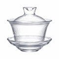Glas-Teeschale 100 ml Ø 9.5 cm transparent mit Deckel und Untertasse für losen Tee