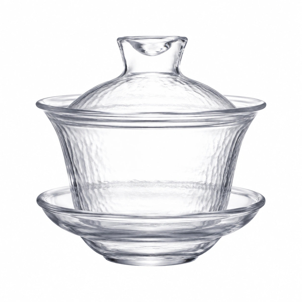 Glas-Teeschale 100 ml Ø 9.5 cm transparent mit Deckel und Untertasse für losen Tee