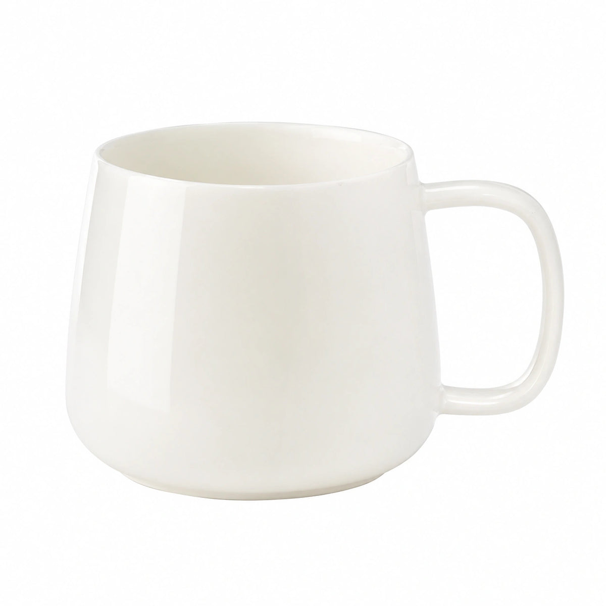 Kaffeetasse 400 ml aus Keramik Weiß für Heißgetränke mit Henkel