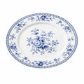 Speiseteller 27 cm aus Porzellan Weiß Blau mit Blumenmuster