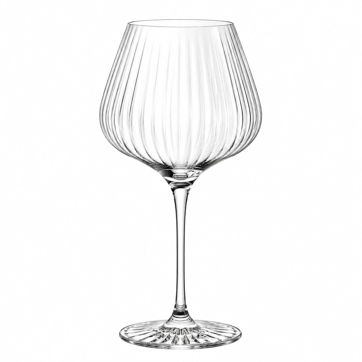 Weinglas 500 ml Transparentes Glas mit geriffeltem Kelchdesign