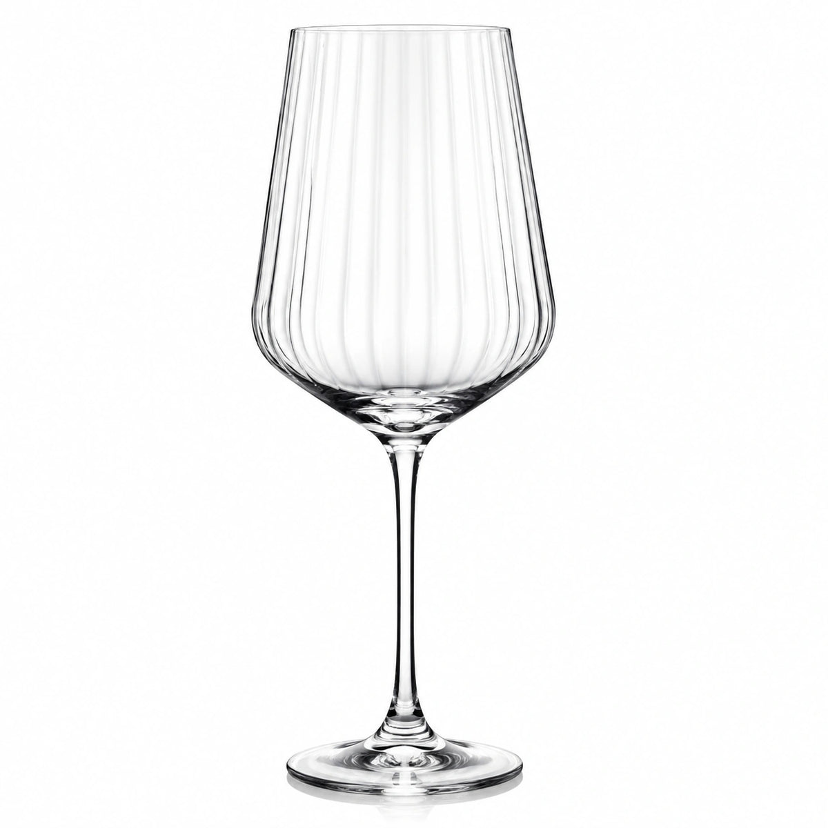 Weinglas 500 ml klares Glas gerillt für Wein