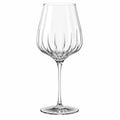 Weinglas 500 ml aus transparentem Glas mit Reliefstruktur für Rotwein