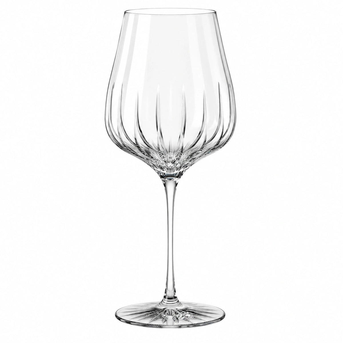 Weinglas 500 ml aus transparentem Glas mit Reliefstruktur für Rotwein