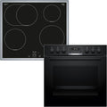 Bosch Kochfeld, 60 x 60 cm, Schwarz, HND615LS62 Einbauherd-Set, Bestehend aus HEG517BB4 Herd, 3D Heißluft, Hydrolyse