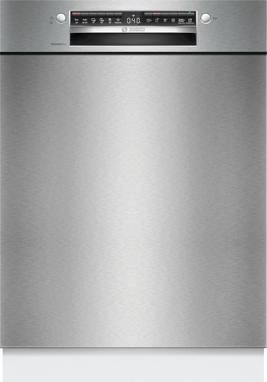 Bosch Geschirrspüler, 60 cm, Silber, SMU4ECS28E, Serie 4, Smarter Unterbau-, Besteckschublade, Spülmaschine Made in Germany