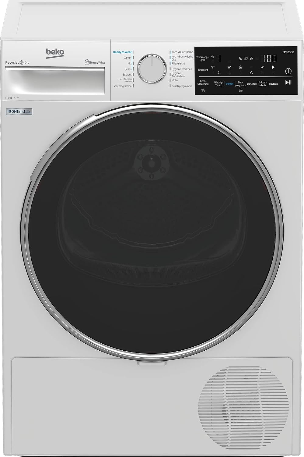 Beko Wäschetrockner, 8 kg, Weiß, B5T62243 W, Frontlader Wärmepumpentrockner, Allergikergeeignet, 14 Programme, IronFinish