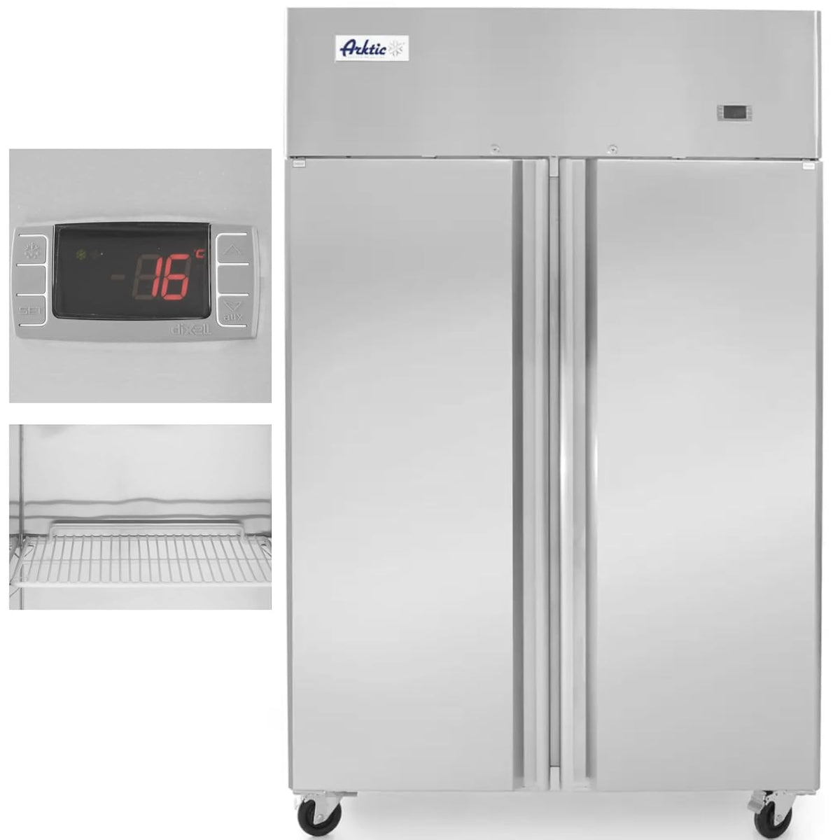 HENDI Kühlschrank, 1950 mm, 40 kg, 900 L, 230 V, Silber, Arktic, mit 6 verstellbaren Regalböden, bis pro Boden, 4 Rollen