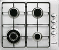 Gaskochfeld Kochfeld, 60 cm, 8 kW, Silber, Cata GI 6031 X - Edelstahl, 4 Brenner, elektrische Zündung, emaillierte Grillroste
