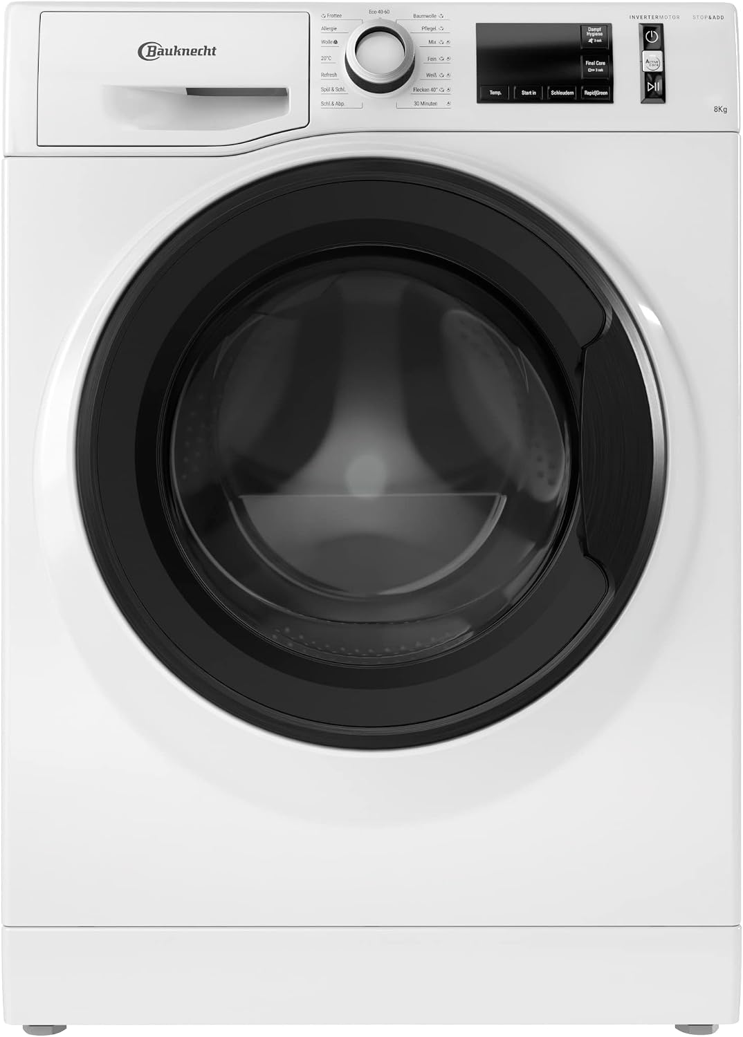 Bauknecht Waschmaschine, 8 kg, Weiß, W Active 8A Frontlader/ / kraftvolle Fleckentfernung/ Dampf