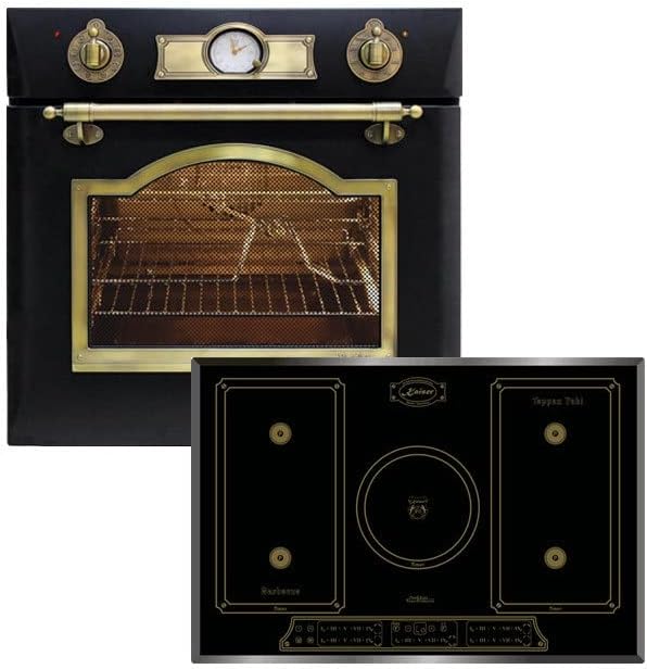 Kaiser Backofen, 77 cm, 79 L, Schwarz, Herd Set EH 6355 Em + KCT 7797 FI Em, Elektro set, Autark, Einbau, Glas, Induktionsherd Set