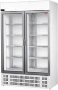 MBH Kühlschrank, Weiß, Doppeltür aus Glas, für Gastronomie, zwei Klapptüren für die Restaurierung