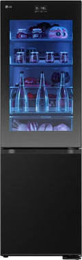 LG Kühl-Gefrierkombination, 59.5 x 67.6 x 186 cm, 349 L, Schwarz, GBG7190CEV, Klasse C, mit Instaview und LED, Touch LCD Display