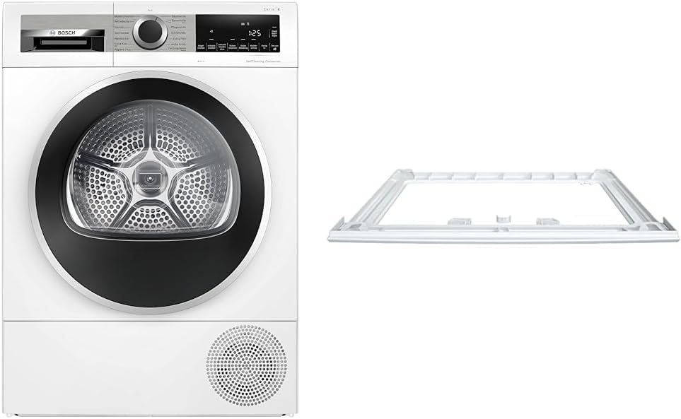 Bosch Wäschetrockner, 8 kg, Weiß, Wärmepumpentrockner für Wäsche, Serie 6, A+++, 176 kWh/Jahr & Verbindungssatz WTZ27410