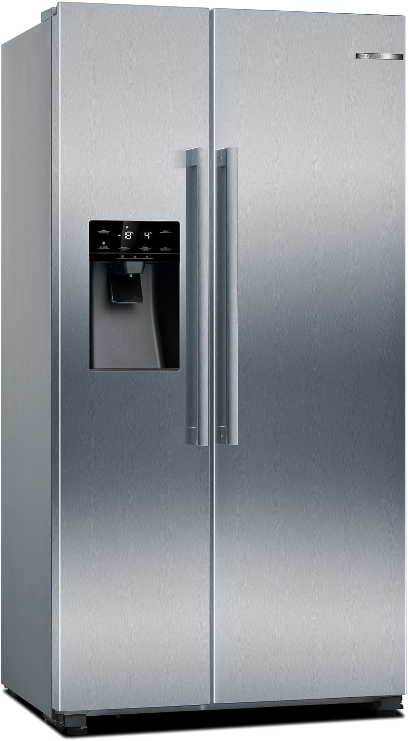 Bosch Side-by-Side-Kühlschrank, 178,7 x 90,8 cm, 368 L, 165 L, Silber, KAD93AIEP Serie 6 Amerikanischer Side-by-Side Kühlschrank