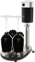 Gläserreinigungsmaschine, 240 W, Edelstahl, Silber, Elektrische Stand-gläserspülmaschine, 5-bürsten-weinglaspoliermaschine