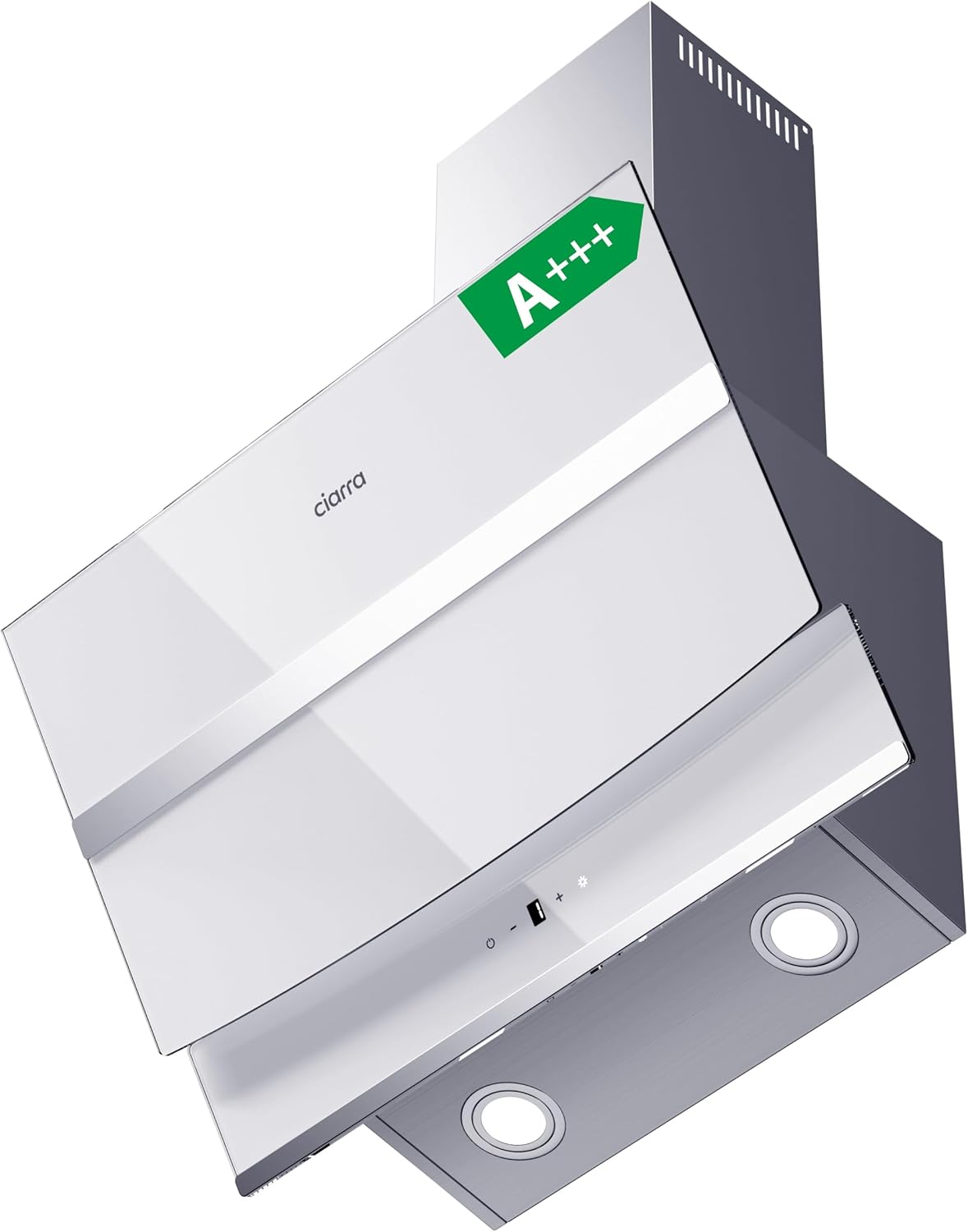CIARRA Dunstabzugshaube, 650 m, 60CM, Schwarz/Silber, ³/h Umluft & Abluft CBCW6736N