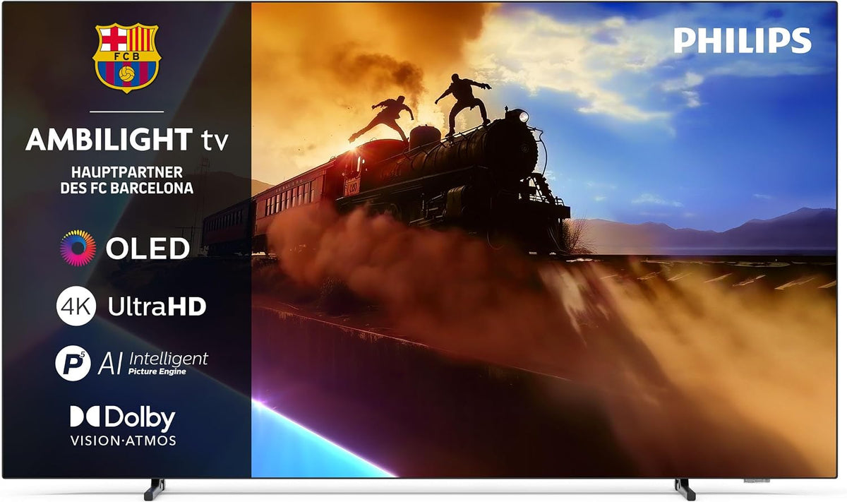 PHILIPS Fernseher, 65 Zoll, Schwarz, Smart TV, Ambilight 65OLED760 4K OLED Smart TV - Display mit P5 AI, Titan OS