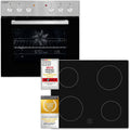 Exquisit Backofen, 59 l, Silber, EHE156-2.1U-Set Inox Einbauherdset - mit Umluft
