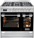 Kaiser Gasherd, 3,7 kW, 90 cm, 115 L, Silber, Premium Herd HGE 93201 R Edelstahl • Doppel-Elektrobackofen