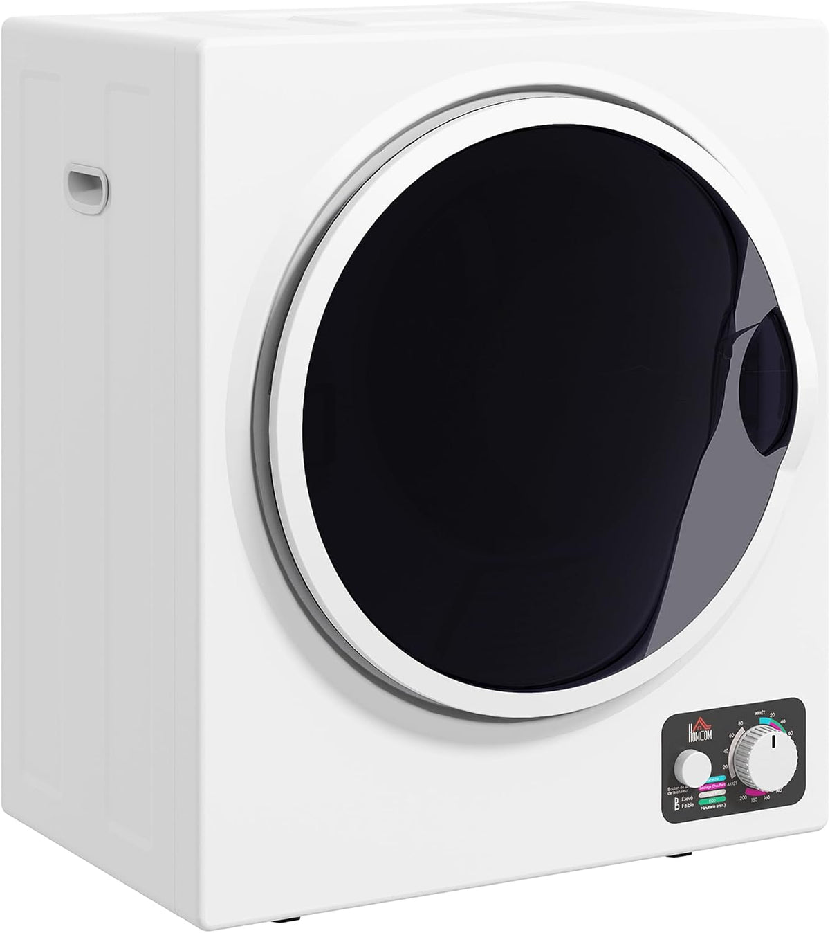HOMCOM Wäschetrockner, 4 kg, Weiß, Mini 4 Programme bis zu 65℃ Wandmontierbar