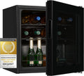 Exquisit Weinkühlschrank, 43 l, Schwarz, WS1-12-GT-030G -, Glasfront