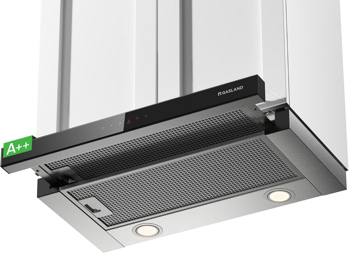 GASLAND Dunstabzugshaube, 60 cm, 566 m, Silber, BR60SS A++ umluft breit, Glas-Front mit Sensor Touch einbau flachschirmhaube ³/h