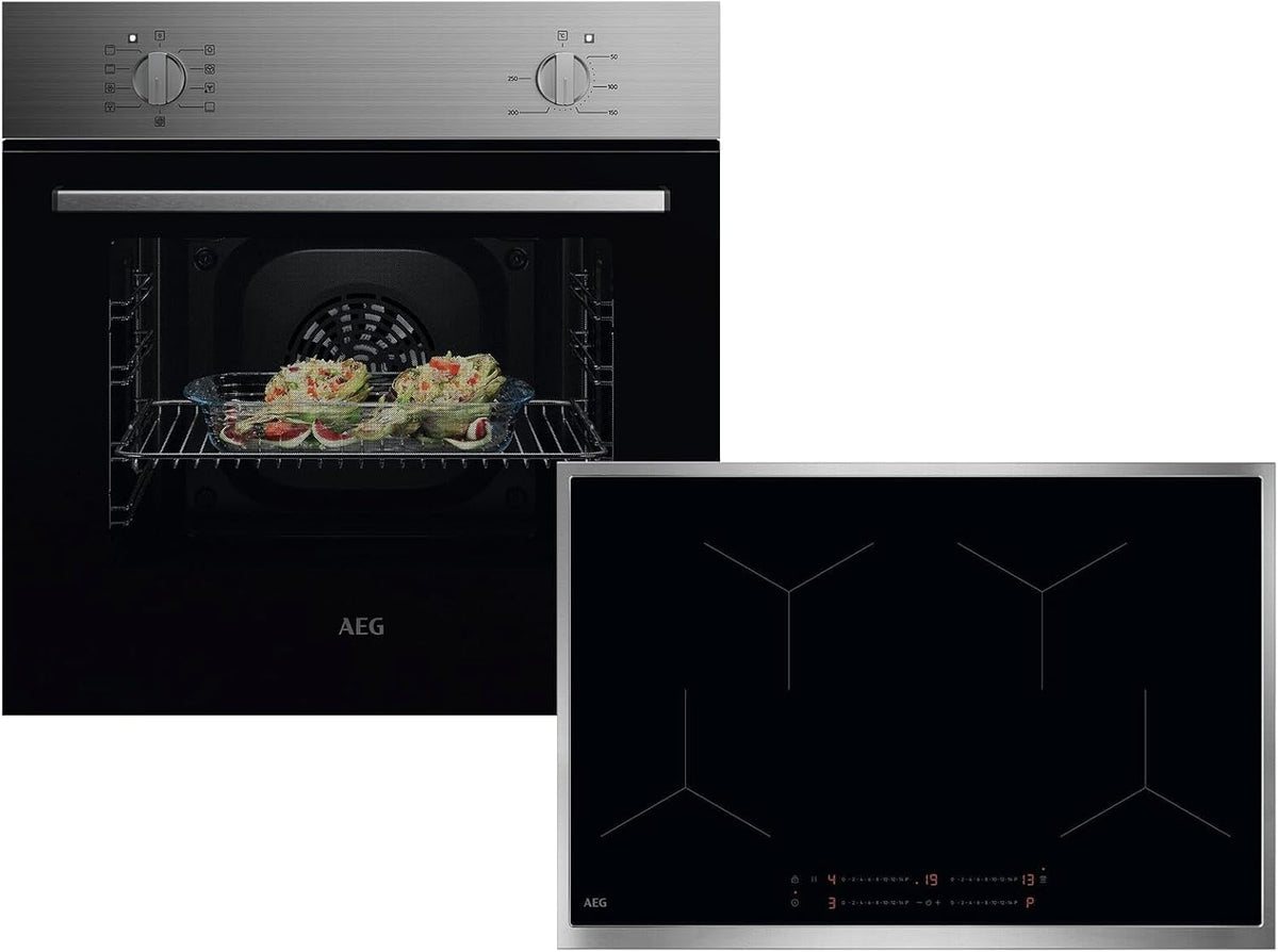 AEG Backofen, Schwarz, AB07B Set NBU5A10CM + Induktionskochfeld OIO84A00XB