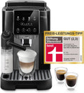 De'Longhi Kaffeevollautomat, Schwarz/Grau, Magnifica Start - Perfetto mit LatteCrema-Milchaufschäumer, 4 One-Touch-Getränke