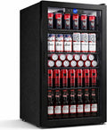 JUMMICO Getränkekühlschrank, 86 L, Weiß, Frostfrei, Extrem Leise & Energiesparend. Platz für 126 Dosen, 4 höhenverstellbare Regale