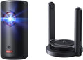 NEBLUA Beamer, Schwarz, Capsule 3 laser mit Capsule Gimbal Stand, 300 ANSI Lumen, 1080p Mini Smart TV mit WLAN