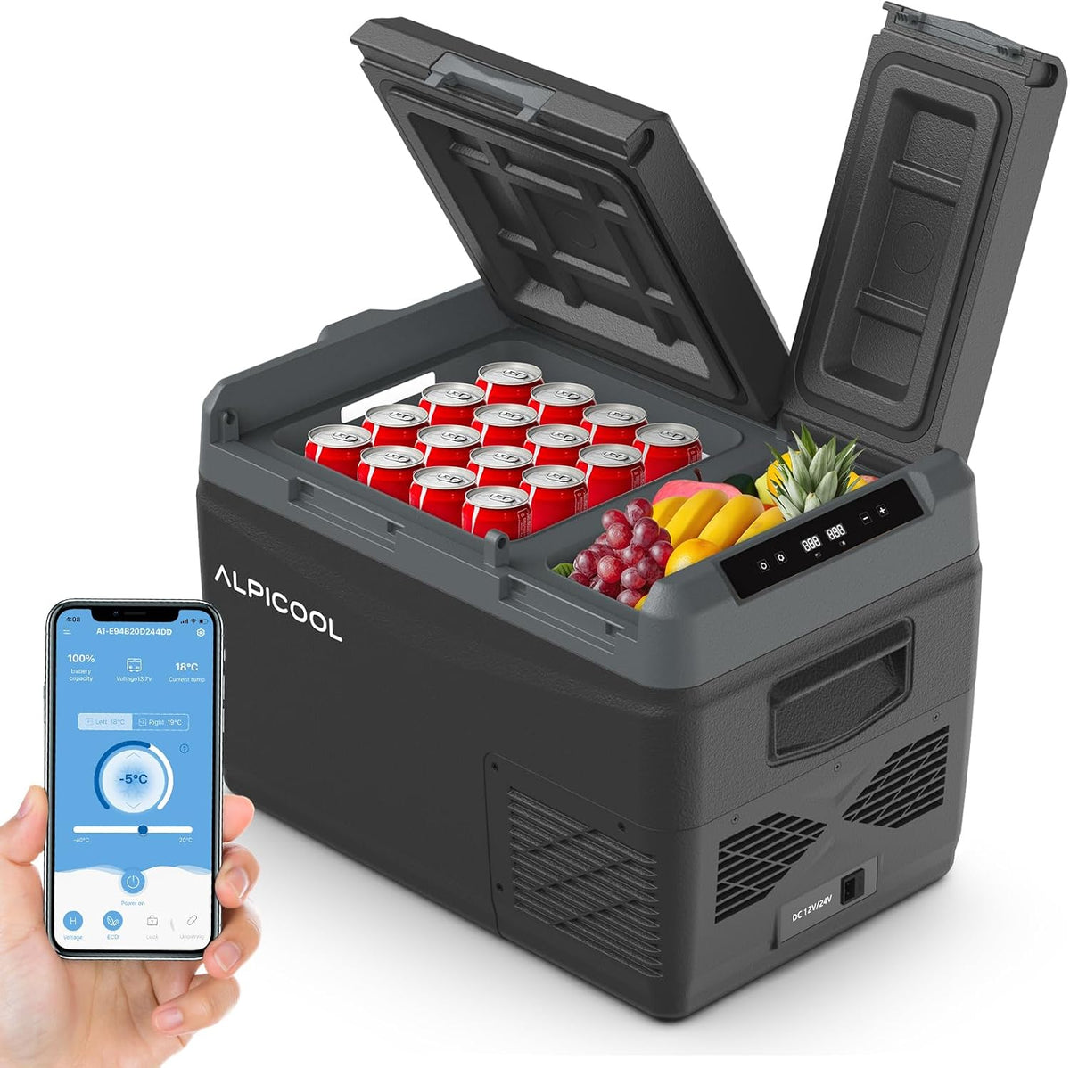 Alpicool Kompressor, 31 L, Schwarz, KLS38 Kühlbox Auto Dual Zone mit APP-Steuerung 2026