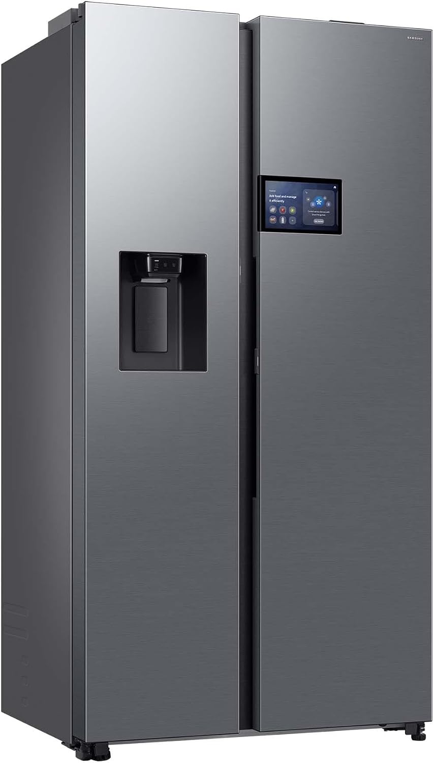 Samsung Side-by-Side-Kühlschrank, 178 cm, 621 l, Silber, RS90F65EDTEF Side-by-Side Kühl-Gefrierkombination, AI Kühlschrank mit Gefrierfach