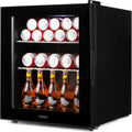 PRIMO Mini-Kühlschrank, 46 L, Schwarz, PR178BC Getränkekühlschrank Minibar Glastür Freistehend D