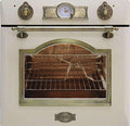 Kaiser Backofen, 60 cm, 67 L, Schwarz/Silber, EG 6345 ElfEm Einbau Gas, Retro Empire Design Elfenbein Emaille, Drehspieß
