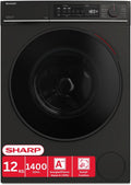 SHARP Waschmaschine, 12 kg, Weiß, ES-WNFB214CMDA-DE (, EEK A-20%, 1400 U/min.), (WiFi, Inverter Motor, Dampf, AquaStop)