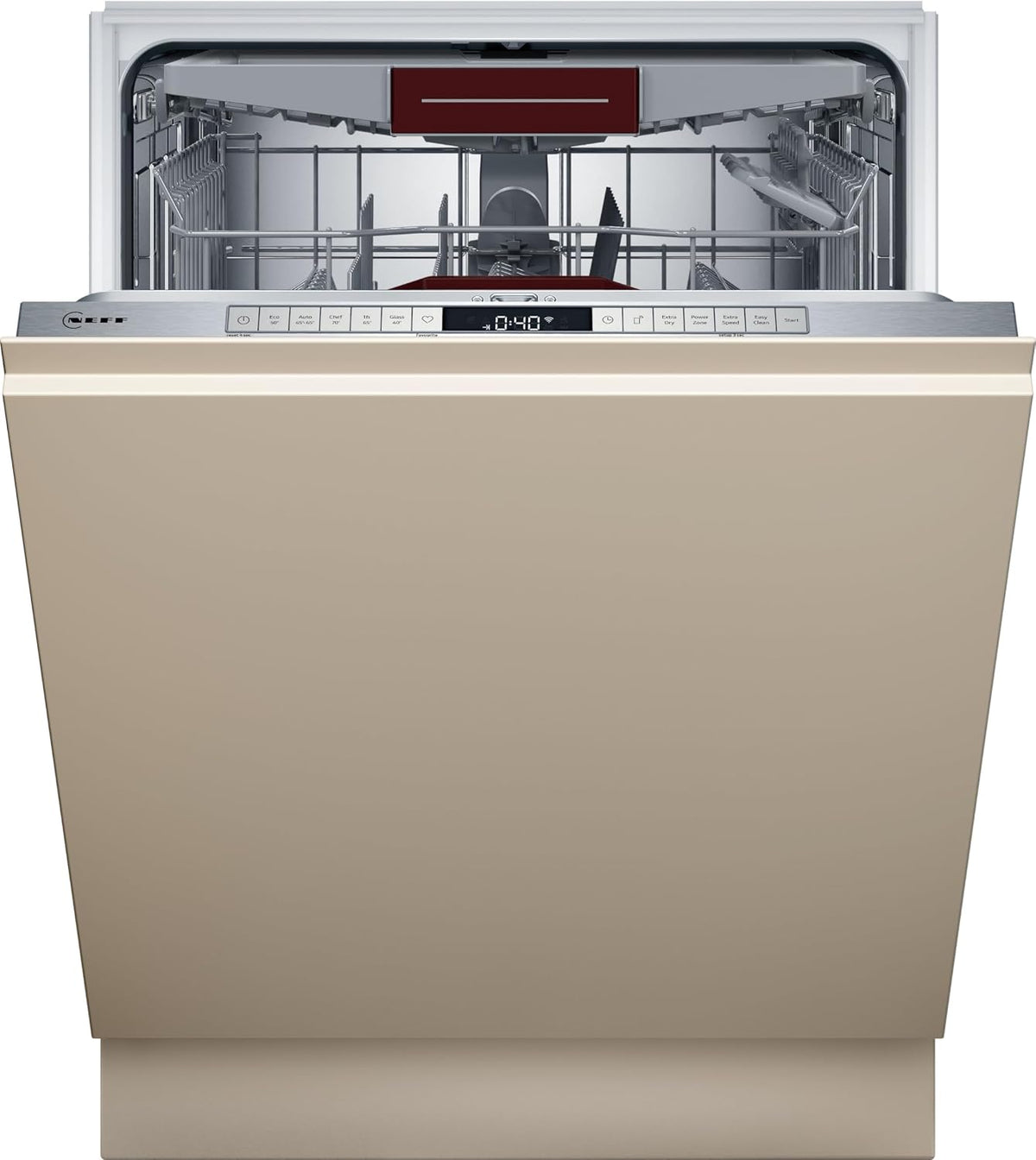 NEFF Geschirrspüler, 14 Maßgedecke, 60 cm, Silber, S155ECX01E, N 50, Smarter Vollintegriert, Besteckschublade, Made in Germany