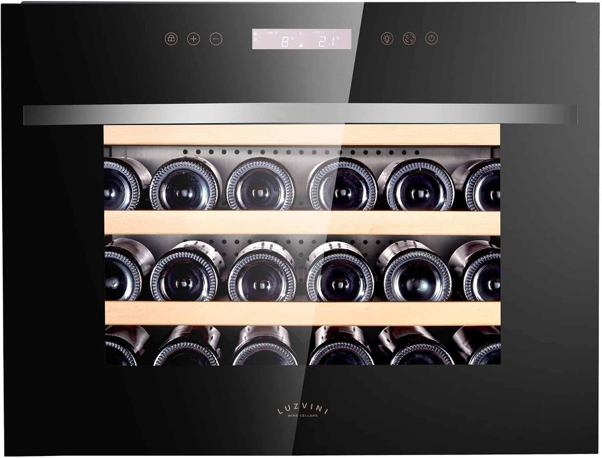 LV22 Weinkühlschrank, 41 dB, 60 cm, Schwarz, Einbau- - Einbau-Weinklimaschrank mit 2 Zonen -, 22 Flaschen