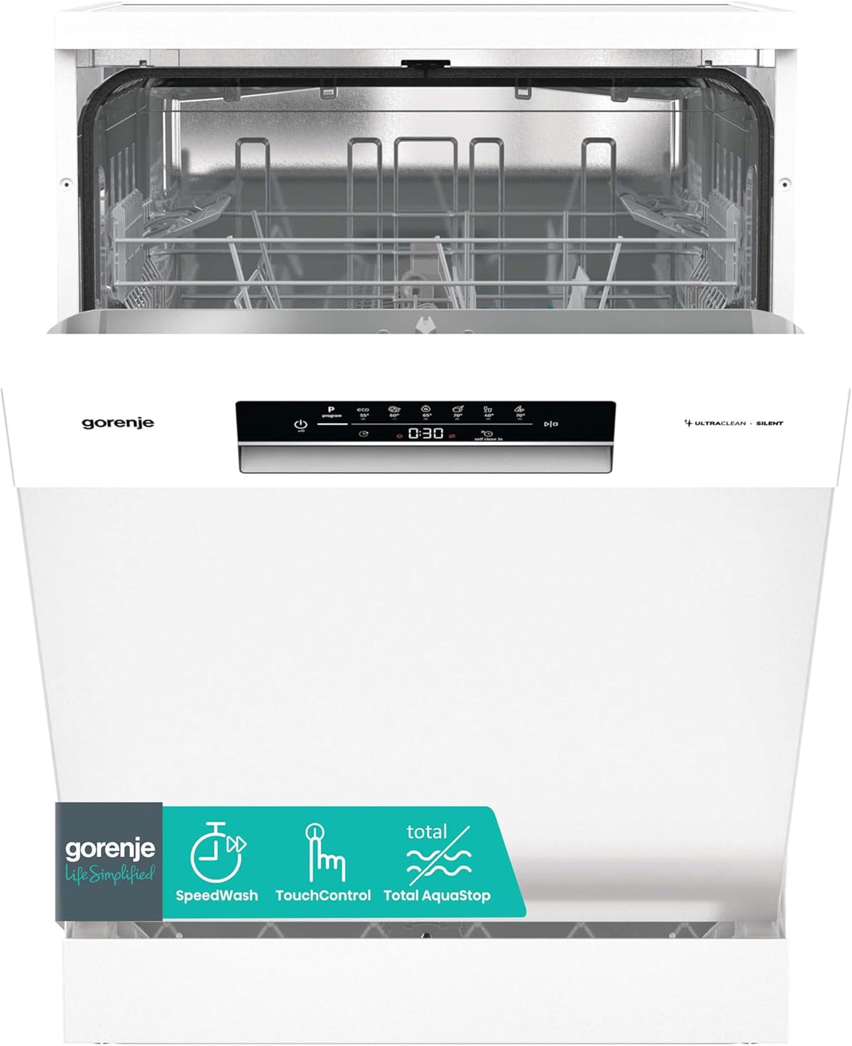 Gorenje Geschirrspüler, 60 cm, Weiß, GS642E90 W freistehend, 13 Maßgedecke, Total AquaStop, vollständiger Überlaufschutz