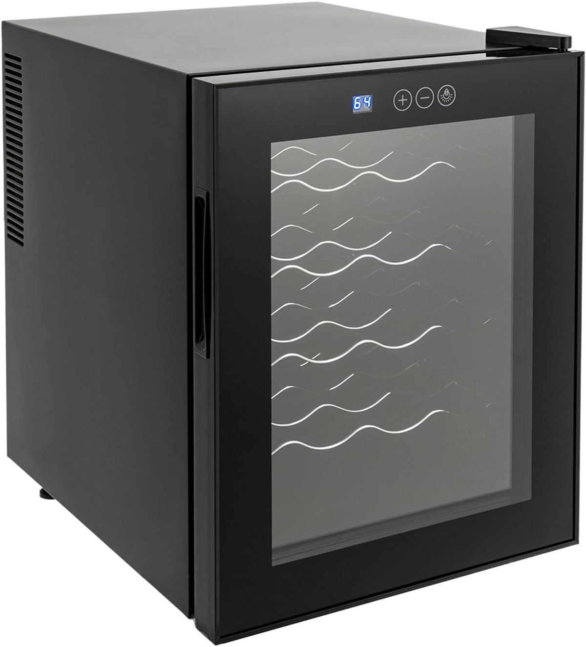 Weinkühler Weinkühlschrank, kaltgewalzte Folie, PVC, Metall, gehärtetes Glas, Transparent