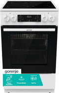 Gorenje Elektroherd, 70 Liter, 50 cm, Weiß, GEC5C61WG Elektro-Standherd mit Glaskeramik-Kochfeld, Breite, Pizza Funktion