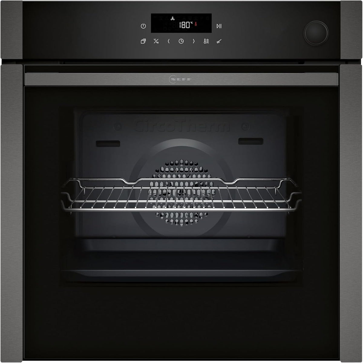 NEFF Backofen, 60 x 60 cm, Schwarz/Silber, B6AVJ7AG3, N 50, Einbau- mit Dampfunterstützung, Made in Germany, Pyrolyse & Easy Clean Selbstreinigung