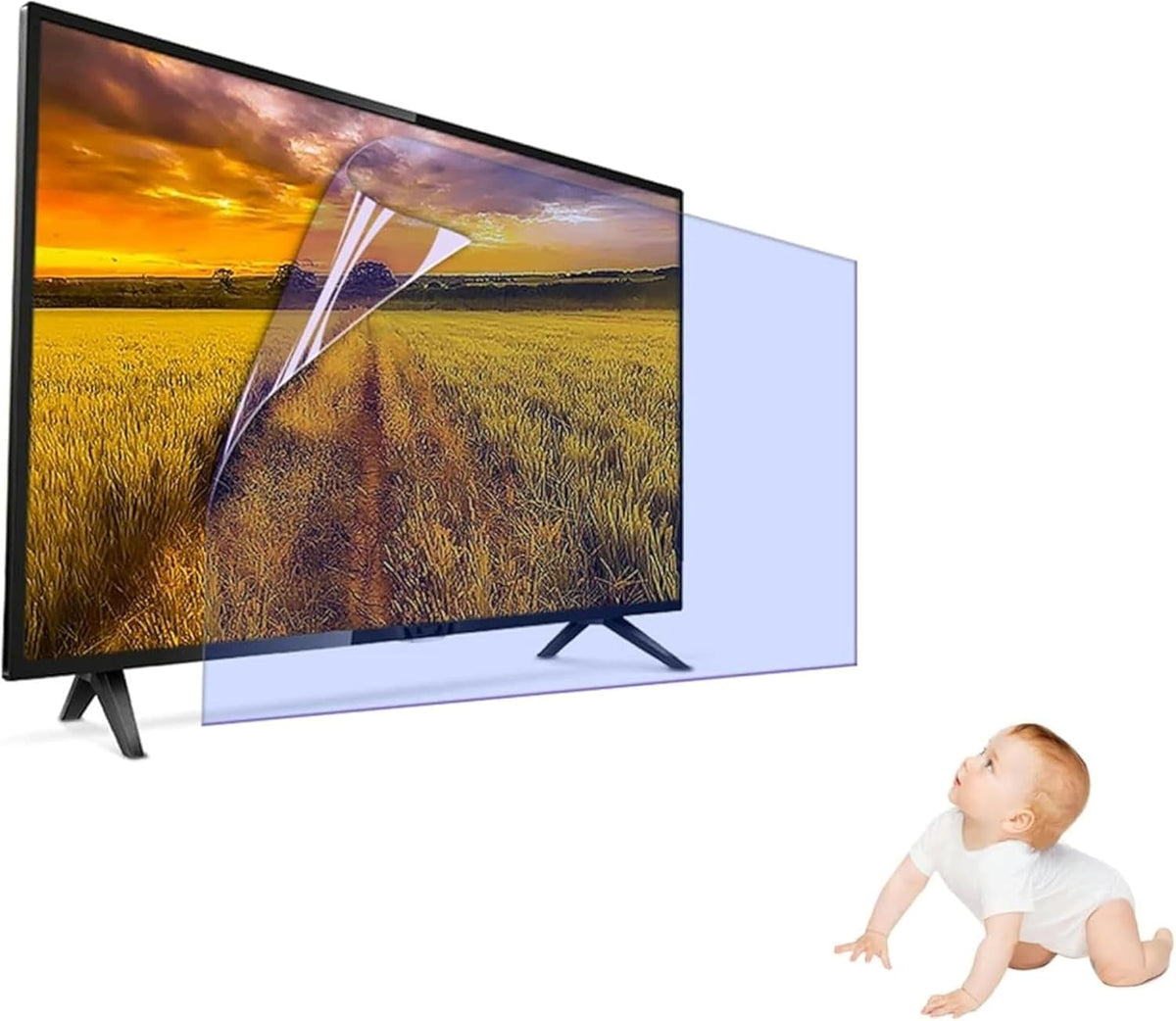 Bildschirmschutzfilm Fernseher, 77 Zoll, Blau, für 32 bis, Anti-Reflexion, Anti-UV, Anti-Licht und EIN Polvenproof. Strahlungsindex von bis zu