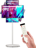 OFD Fernseher, Grau, 27' FHD Smart Portable TV, Rolling TV mit Rädern, 6GB + 128GB Android 15