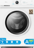 Midea Waschmaschine, 7 kg, Weiß, Energieklasse A-10% 1400 U/Min MF10EW70BA10