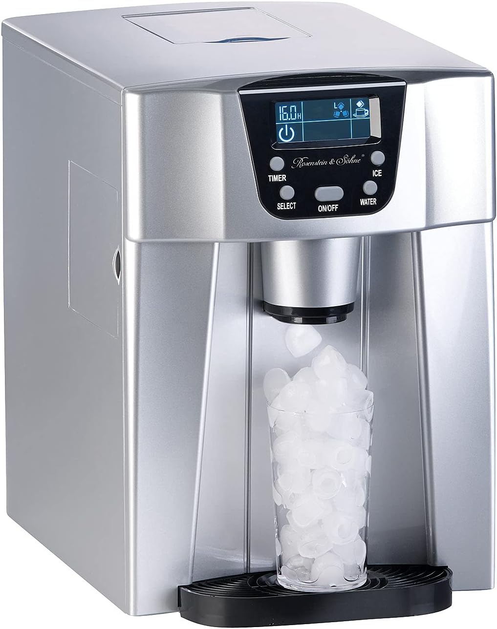 Rosenstein Eiswürfelmaschine, 2 Liter, Schwarz, & Söhne Eiswuerfelmaschinen: Premium- mit Eiswürfel- &, ( eckige Würfel